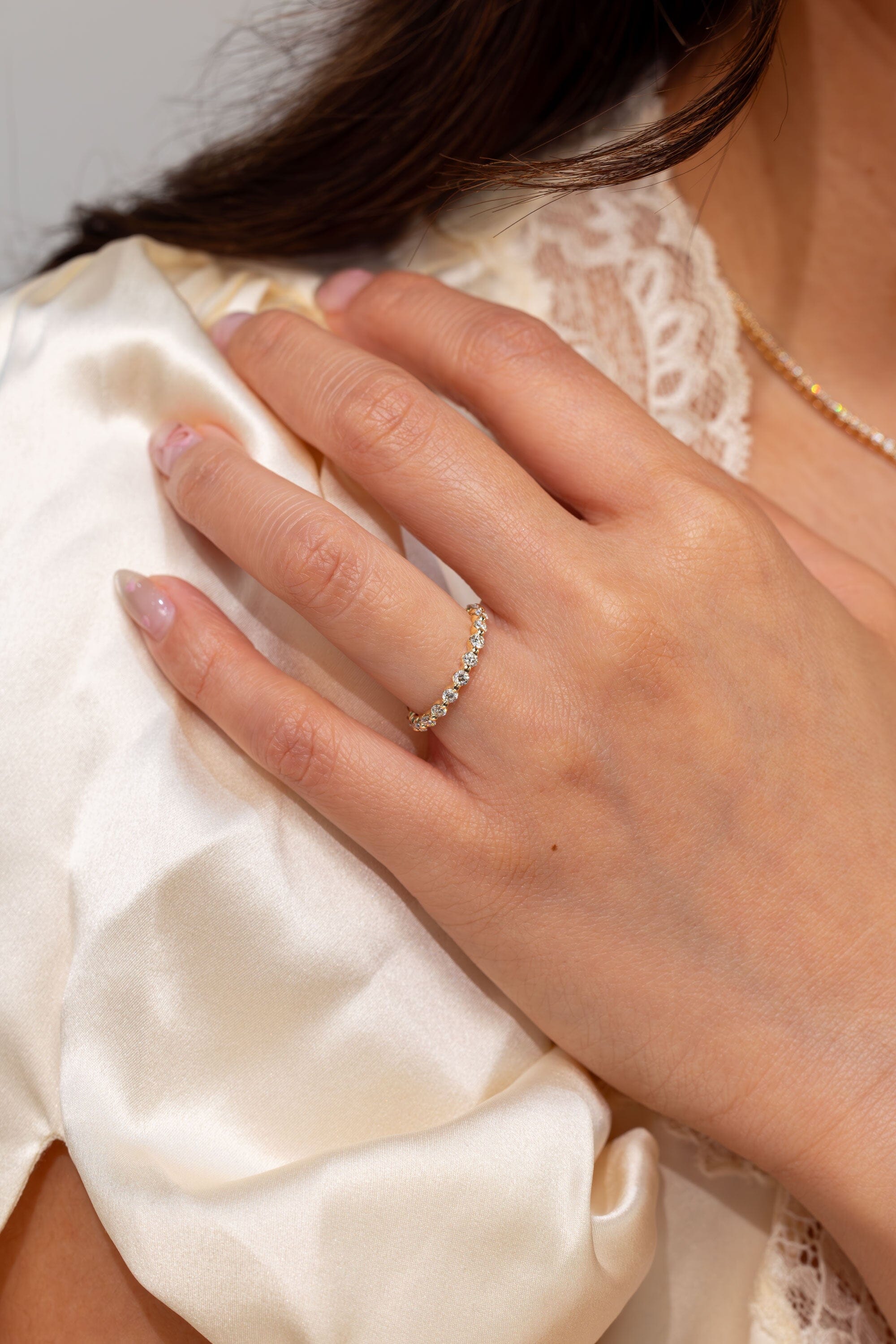 2.4mm Floating Single Prong Round Natural Diamond Ring Rings Princess Bride Diamonds