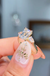 2.59ct D-VVS2 Emerald Lab Diamond Gracie Engagement Rings Princess Bride Diamonds