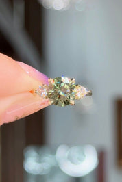 2.59ct Fancy Vivid Green-VS1 Round Lab Diamond Meghan Engagement Rings Princess Bride Diamonds