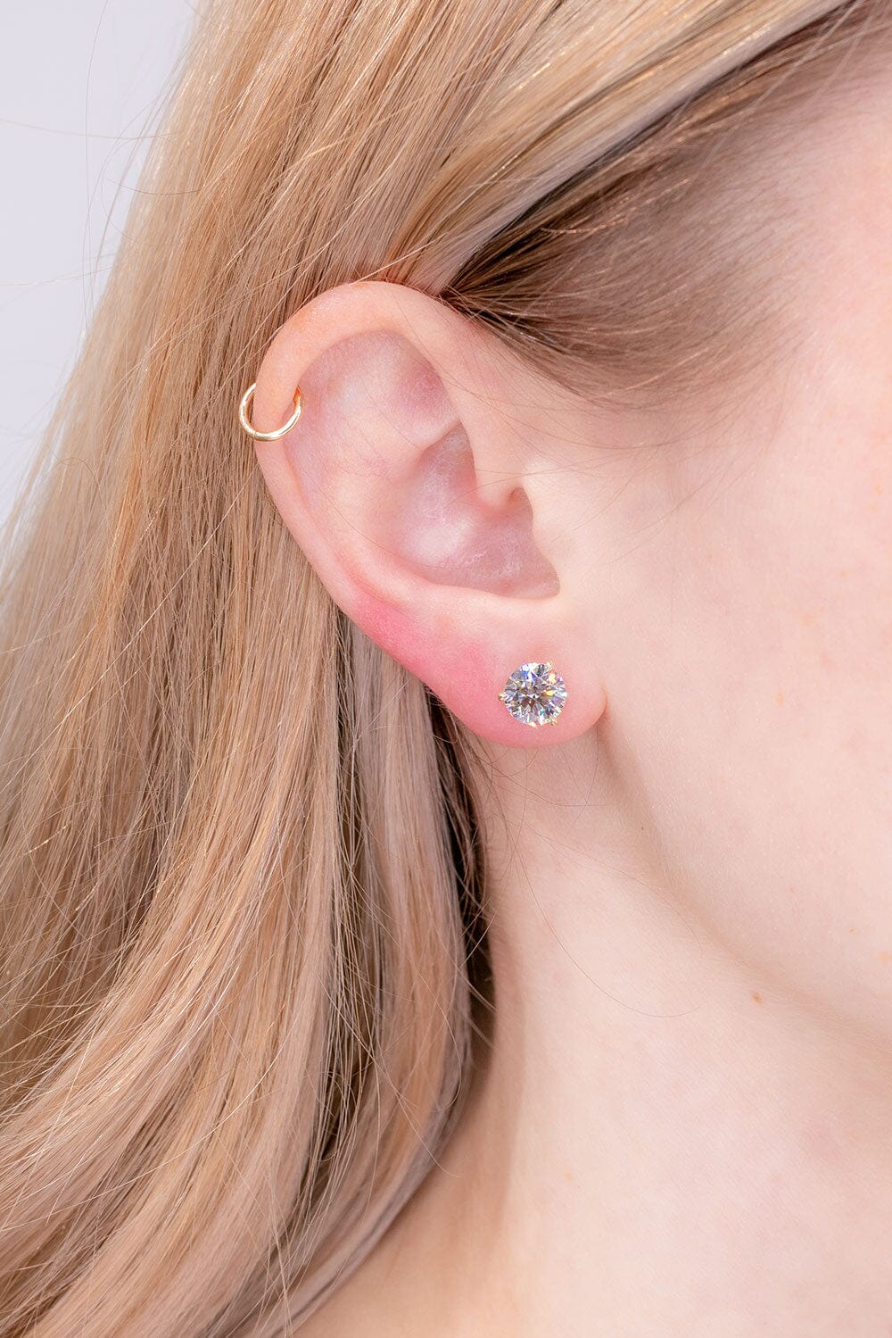 2.60ct D-VS1 Round Lab Diamond Martini Studs Earrings Princess Bride Diamonds 