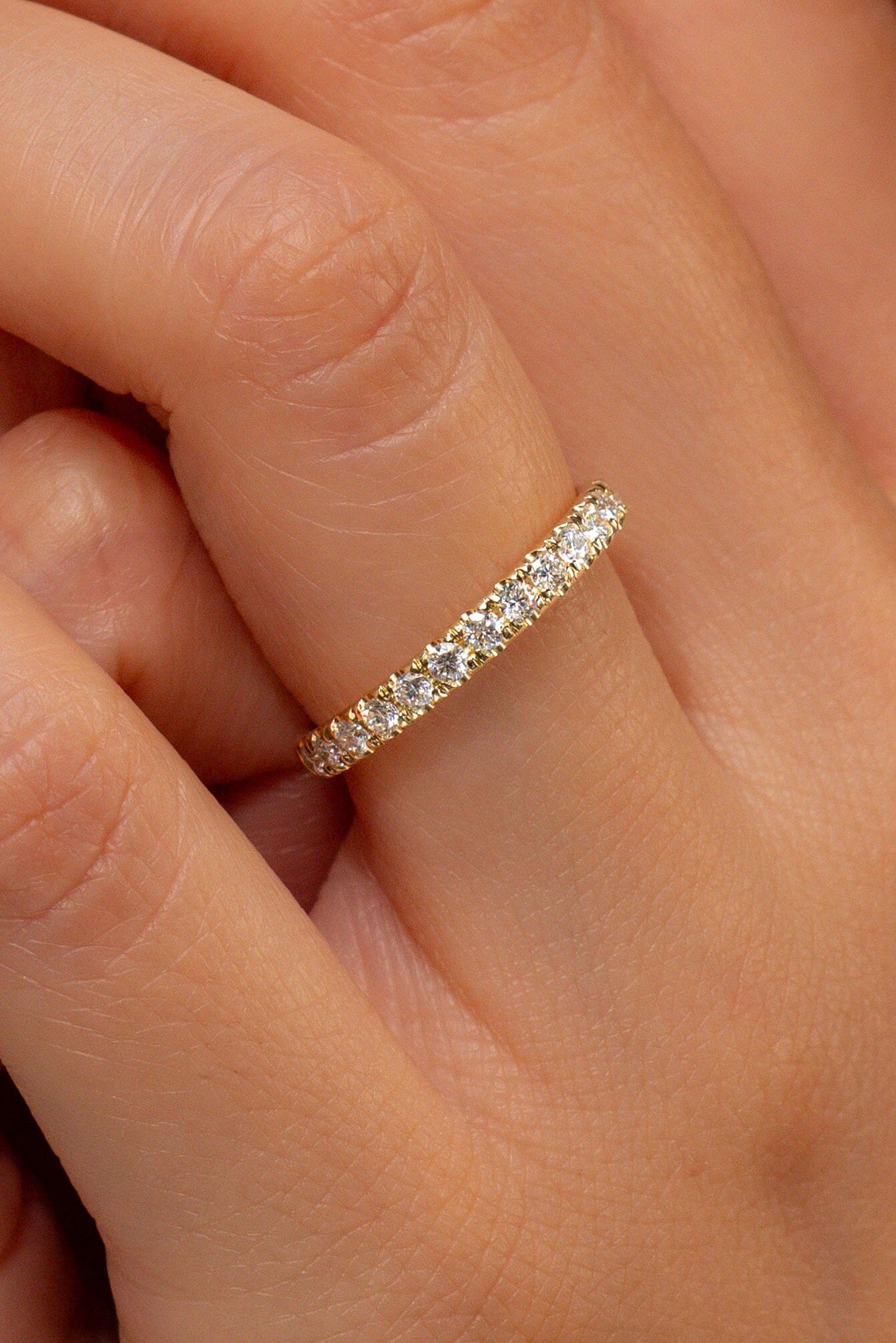 2.6mm Core Pavé Diamond Ring Rings Princess Bride Diamonds