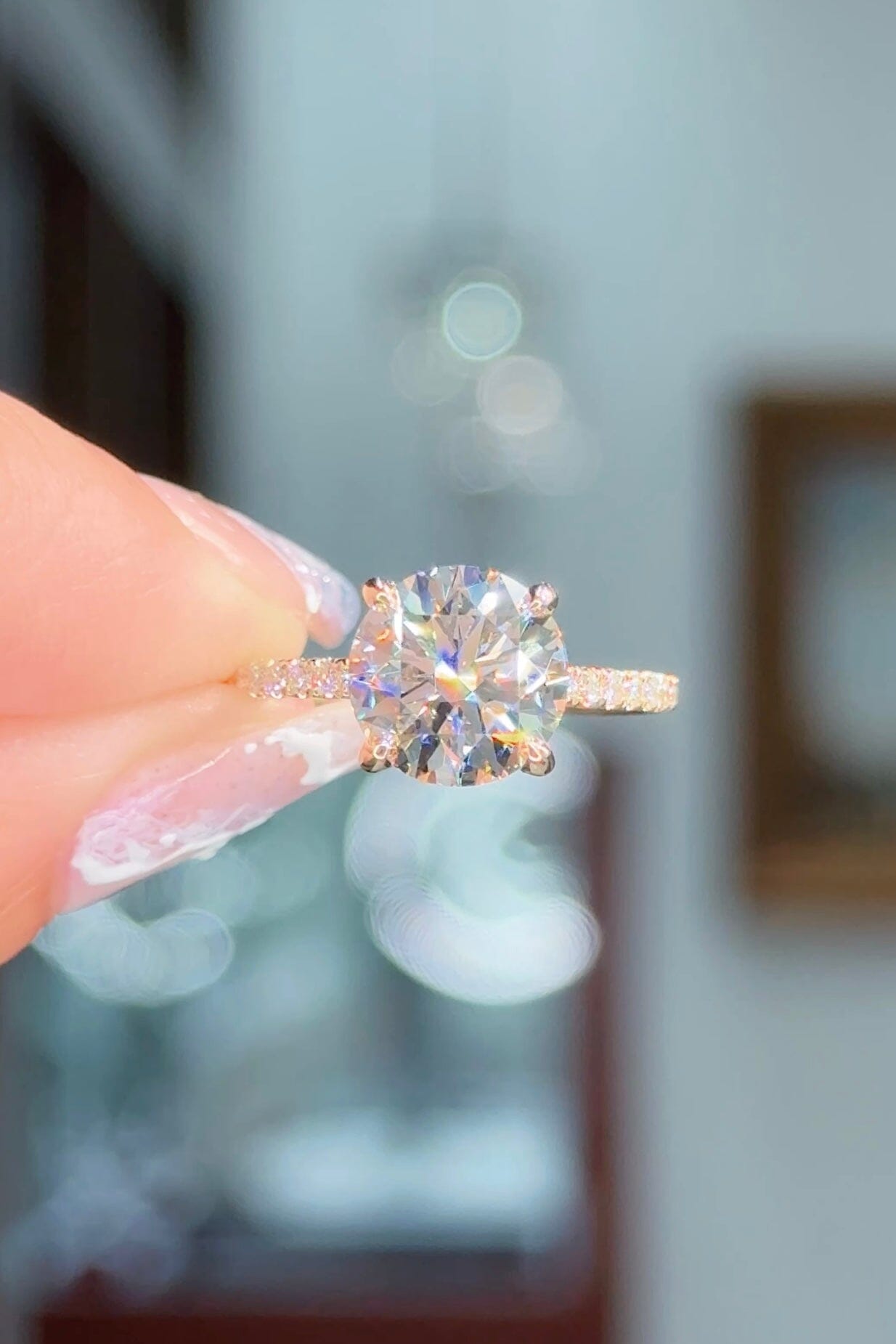 2.75ct E-VS1 Round Lab Diamond Kayla Engagement Rings Princess Bride Diamonds