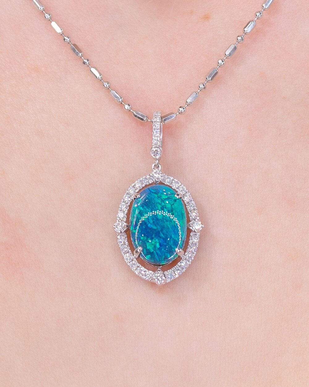 2.76ct Australian Black Opal Vintage Halo Necklace Necklaces Princess Bride Diamonds