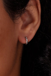 2x11mm High Polish Huggies Earrings Princess Bride Diamonds