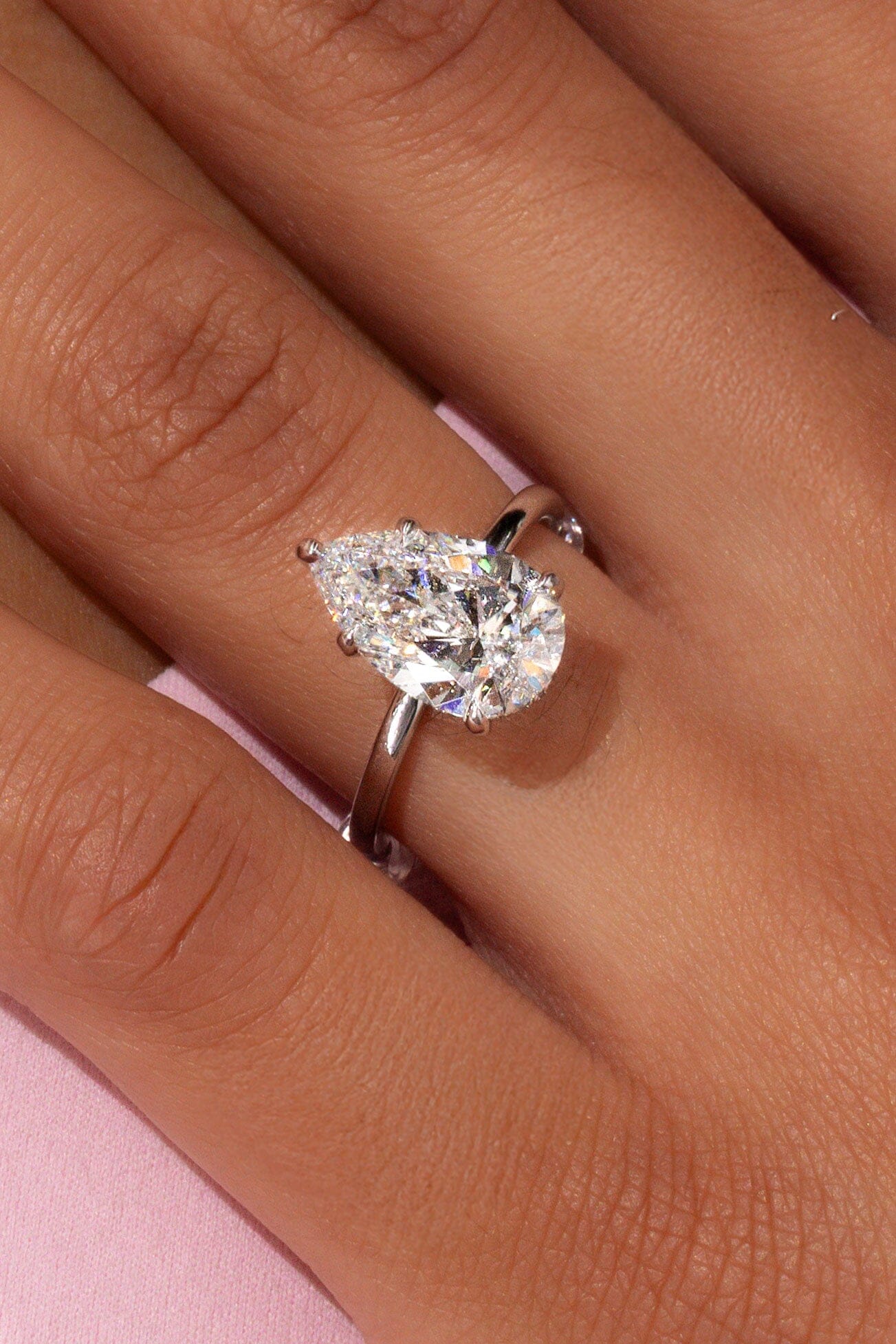 3.02ct E-VS1 Pear Lab Diamond Kayla Engagement Rings Princess Bride Diamonds