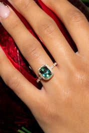 3.02ct Green Sapphire Emily Rings Princess Bride Diamonds
