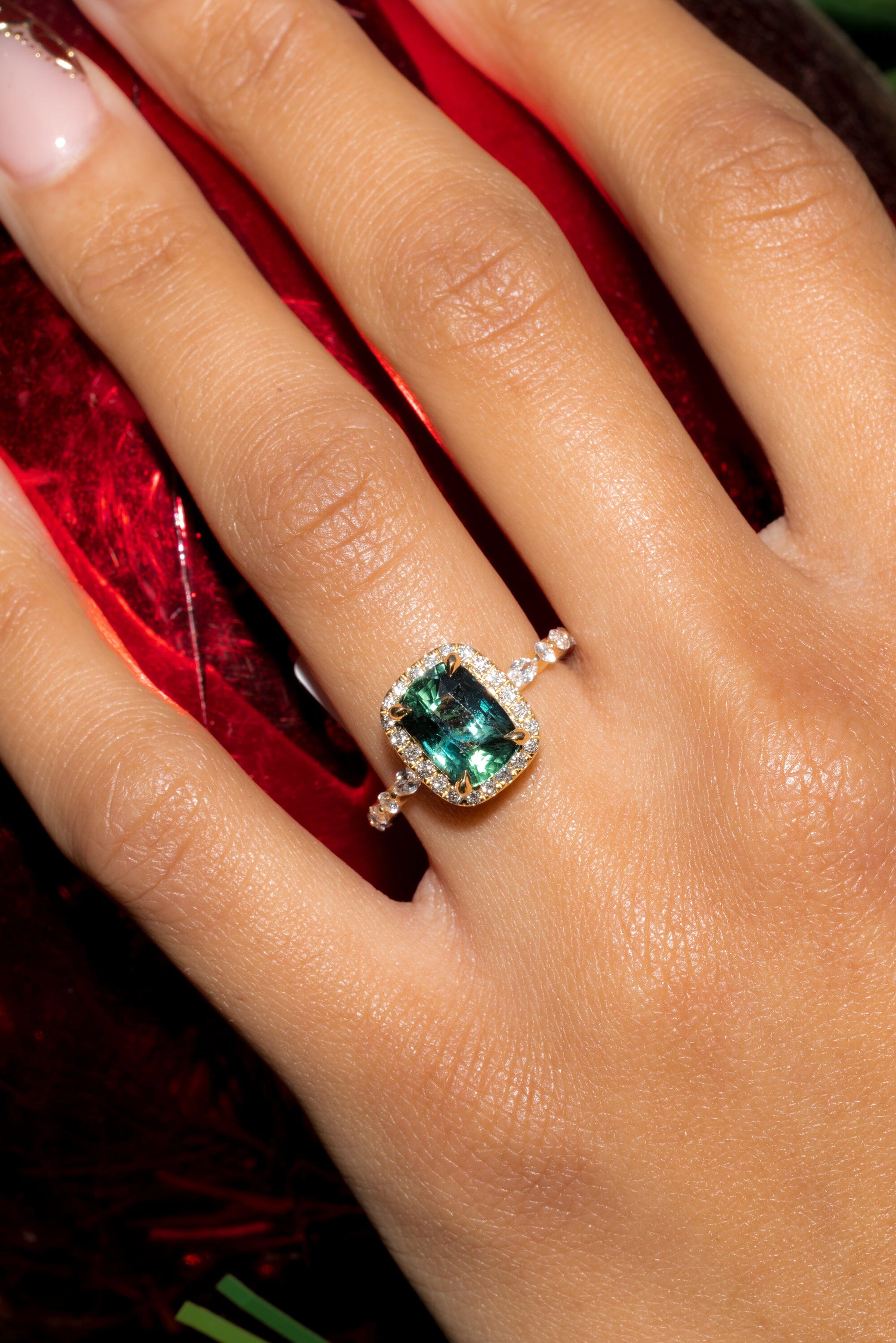 3.02ct Green Sapphire Emily Rings Princess Bride Diamonds