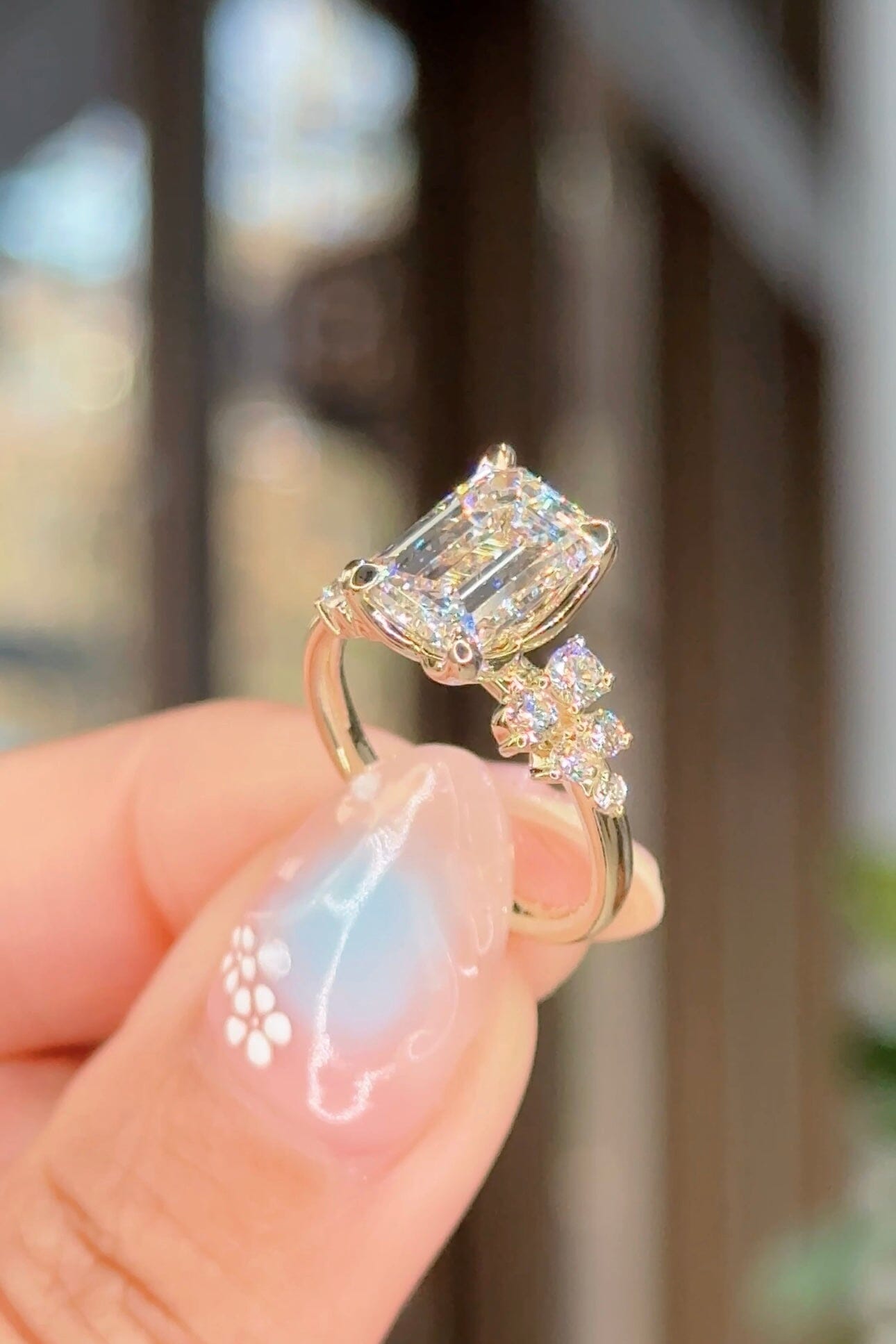 3.04ct D-VS1 Emerald Lab Diamond Supernova Engagement Rings Princess Bride Diamonds