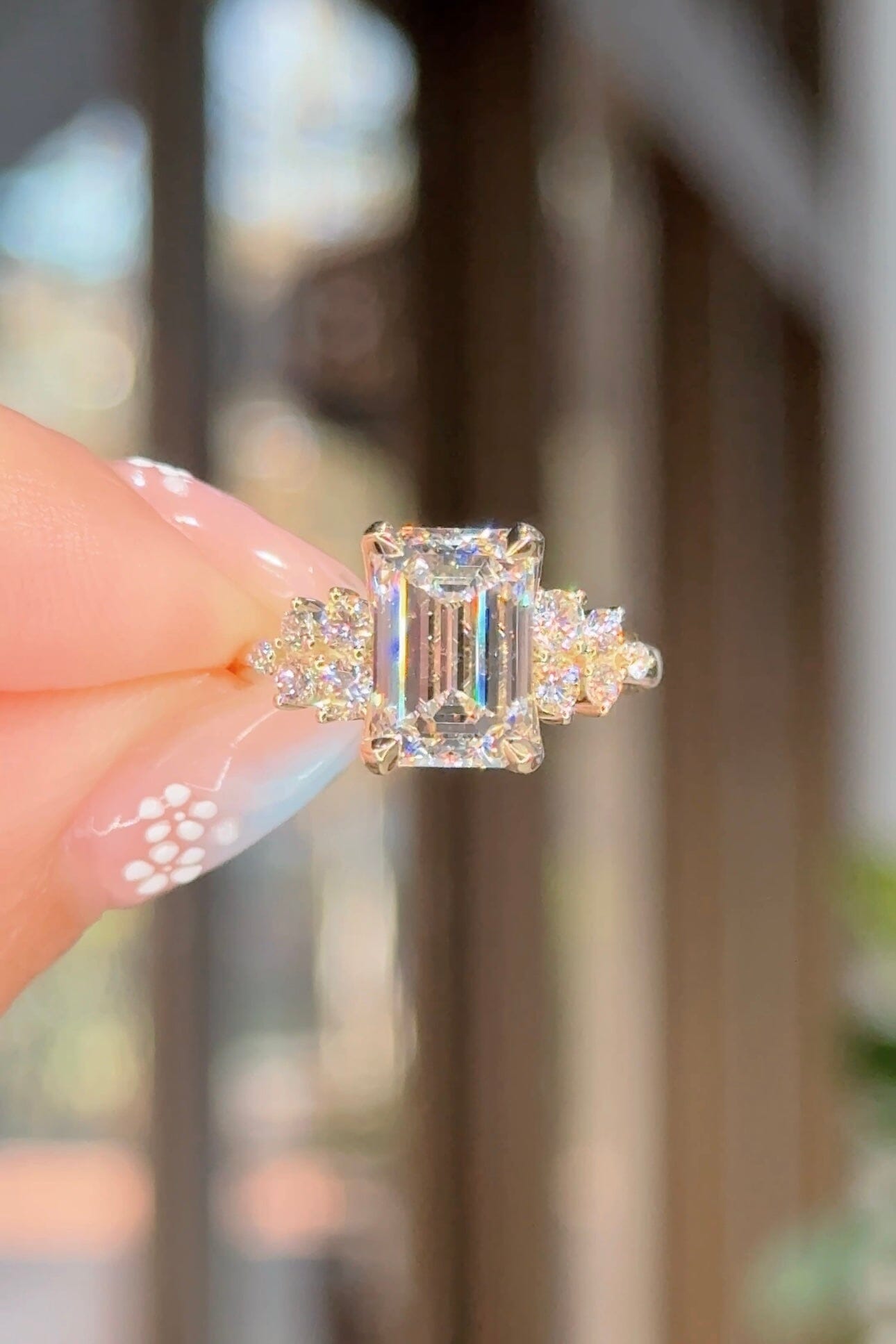 3.04ct D-VS1 Emerald Lab Diamond Supernova Engagement Rings Princess Bride Diamonds