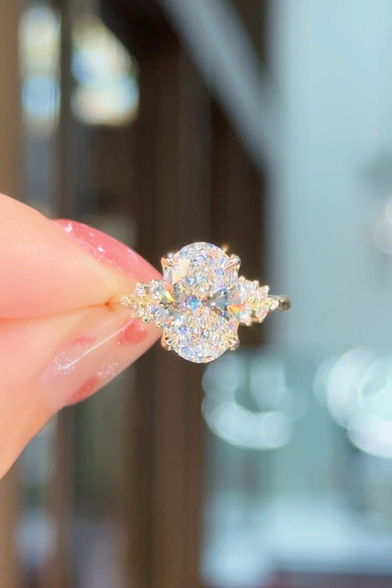 3.06ct D-VS1 Oval Lab Diamond Nova Engagement Rings Princess Bride Diamonds