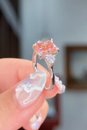 3.08ct Fancy Vivid Pink-VS1 Cushion Lab Diamond Meghan Engagement Rings Princess Bride Diamonds