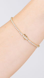 3.13ct F+ VS+ Lab Diamond Tennis Bracelet 14k Yellow Gold Bracelets Princess Bride Diamonds
