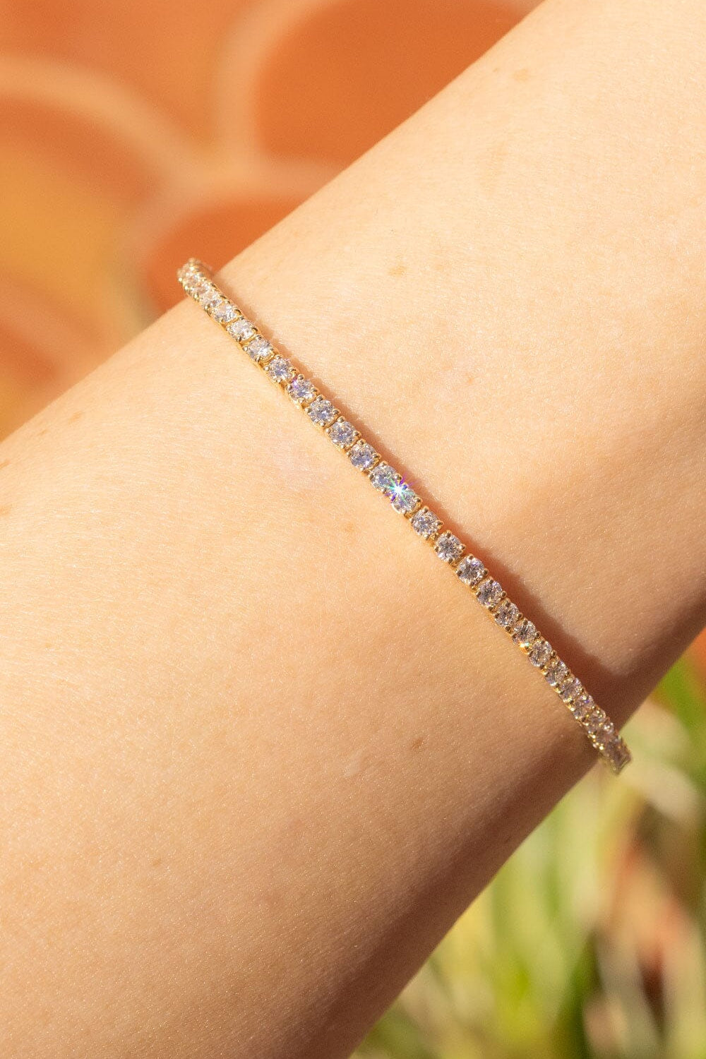3.13ct F+ VS+ Lab Diamond Tennis Bracelet 14k Yellow Gold Bracelets Princess Bride Diamonds