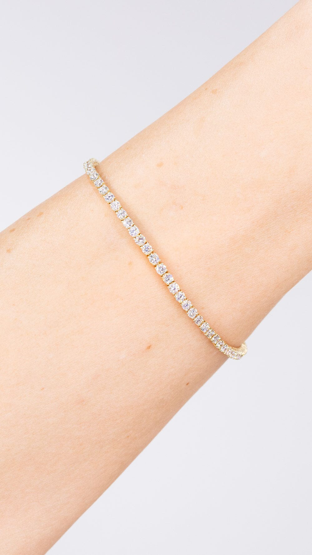 3.13ct F+ VS+ Lab Diamond Tennis Bracelet 14k Yellow Gold Bracelets Princess Bride Diamonds