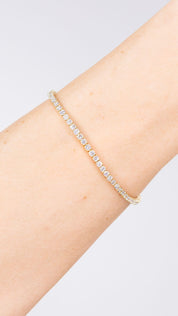 3.13ct F+ VS+ Lab Diamond Tennis Bracelet 14k Yellow Gold Bracelets Princess Bride Diamonds