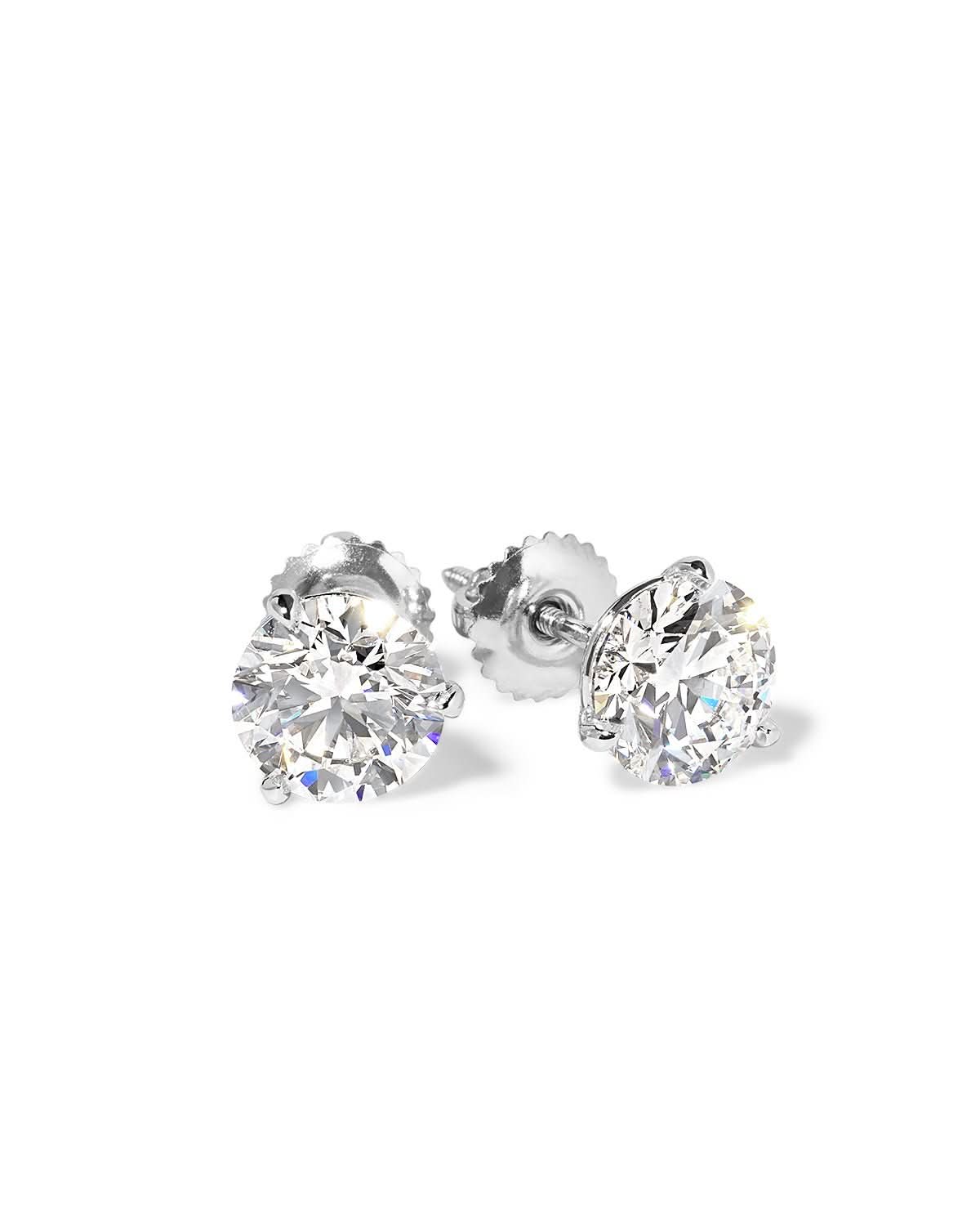 3.18ct Core Round Lab Diamond Martini Studs - PBD Earrings
