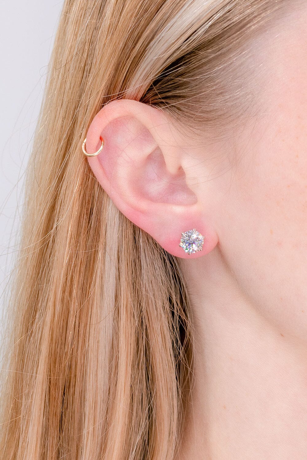 3.24ct F-VS1 Round Lab Diamond Caraline Studs Earrings Princess Bride Diamonds 