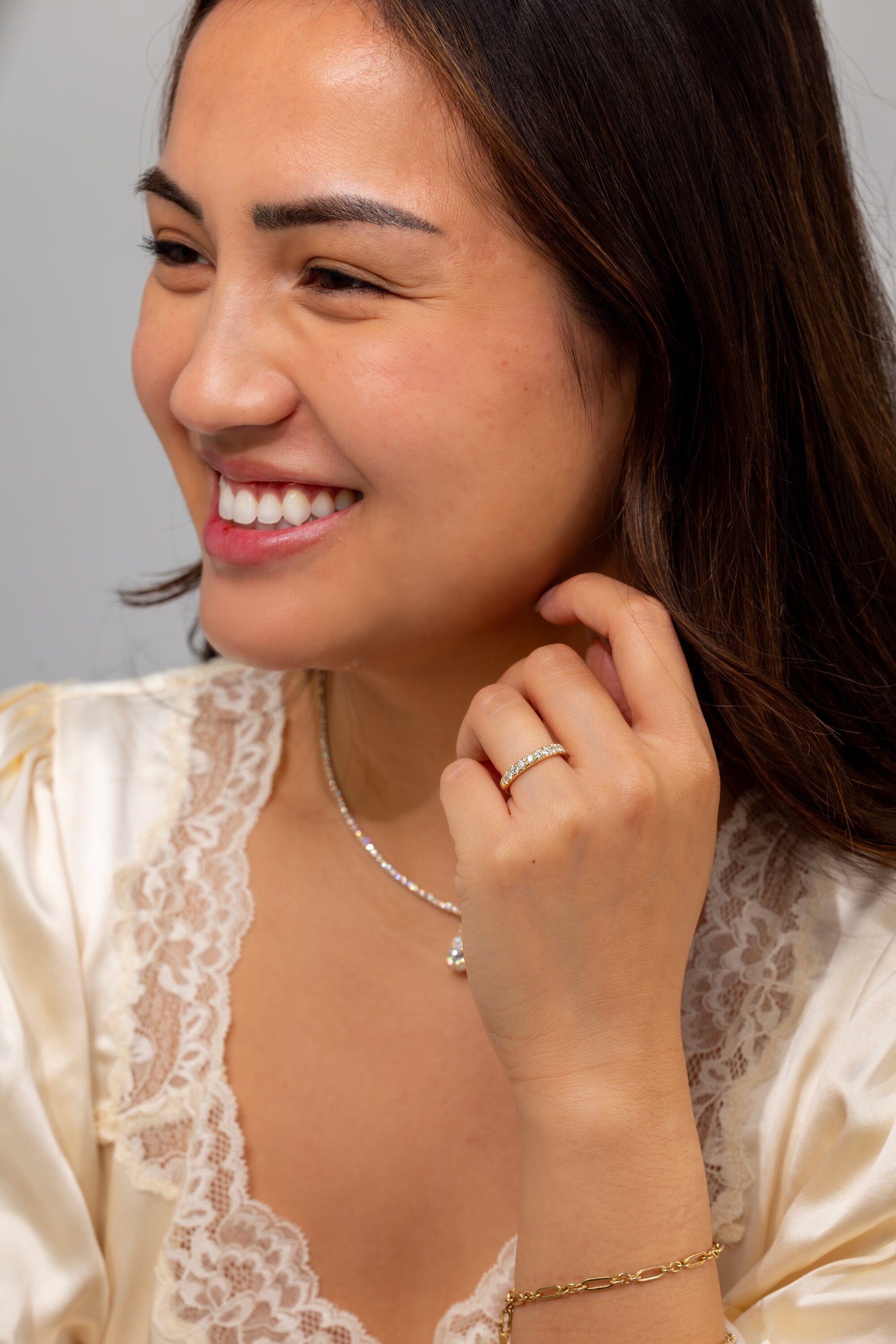 3.2mm Core Pavé Diamond Ring Rings Princess Bride Diamonds