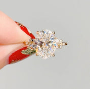 3.44ct E-VS1 Oval Lab Diamond Nova Engagement Rings Princess Bride Diamonds 