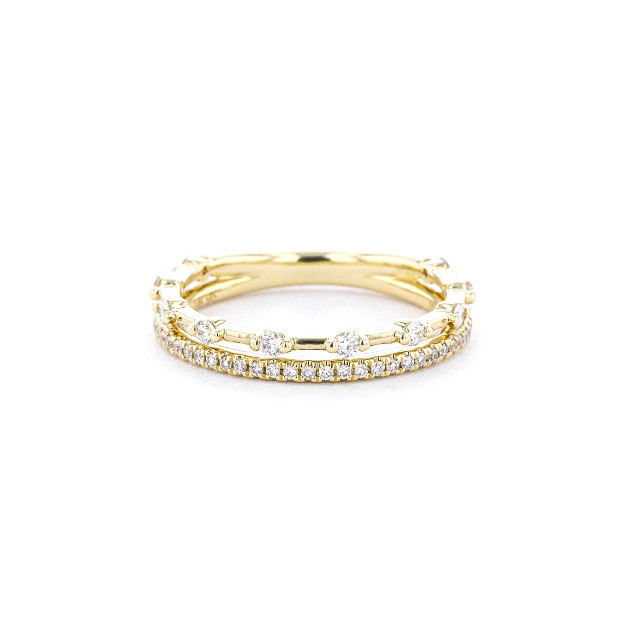 3.4mm Daisy Double Band Rings Princess Bride Diamonds