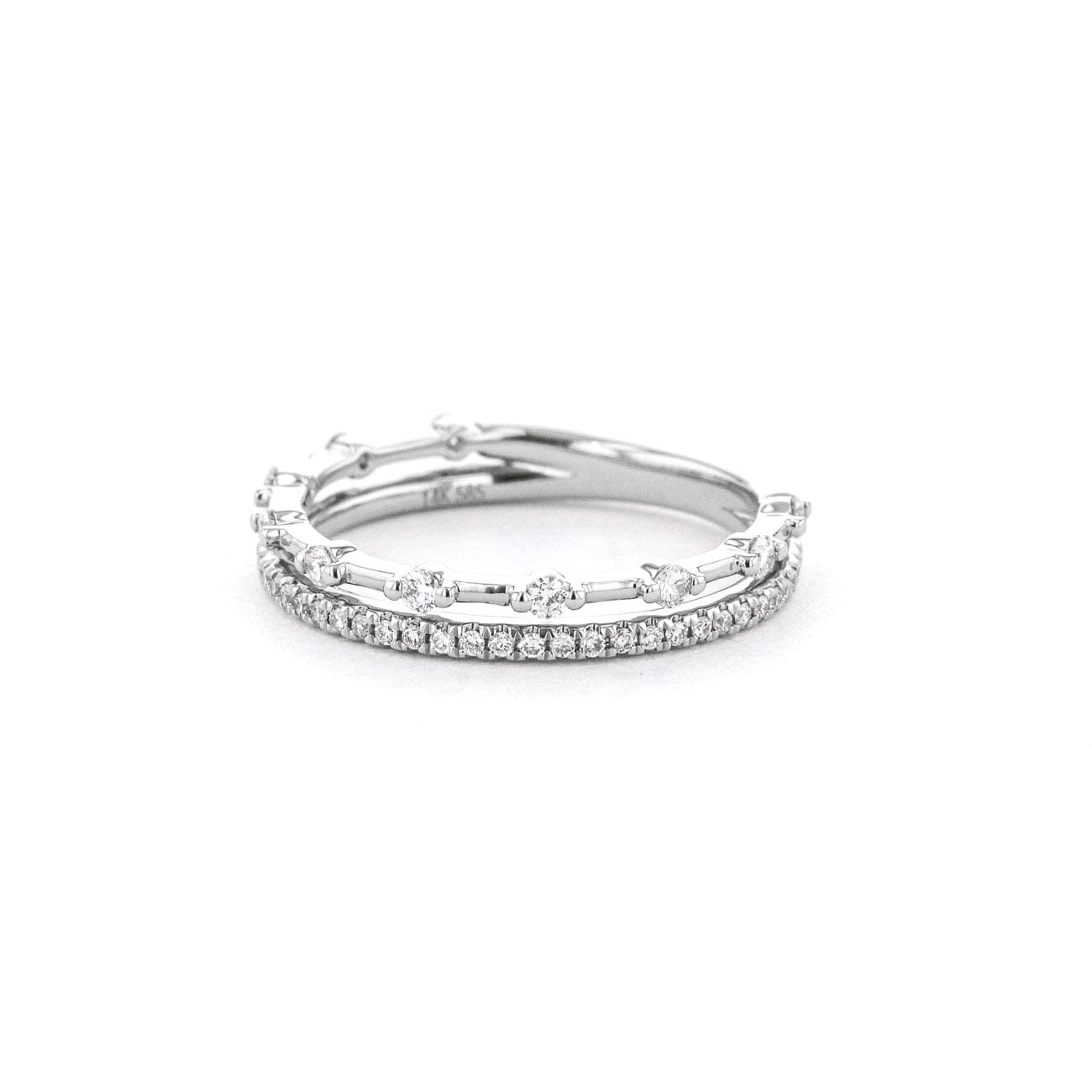 3.4mm Daisy Double Band Rings Princess Bride Diamonds