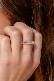 3.5mm Emerald Lab Diamond Band Rings Princess Bride Diamonds