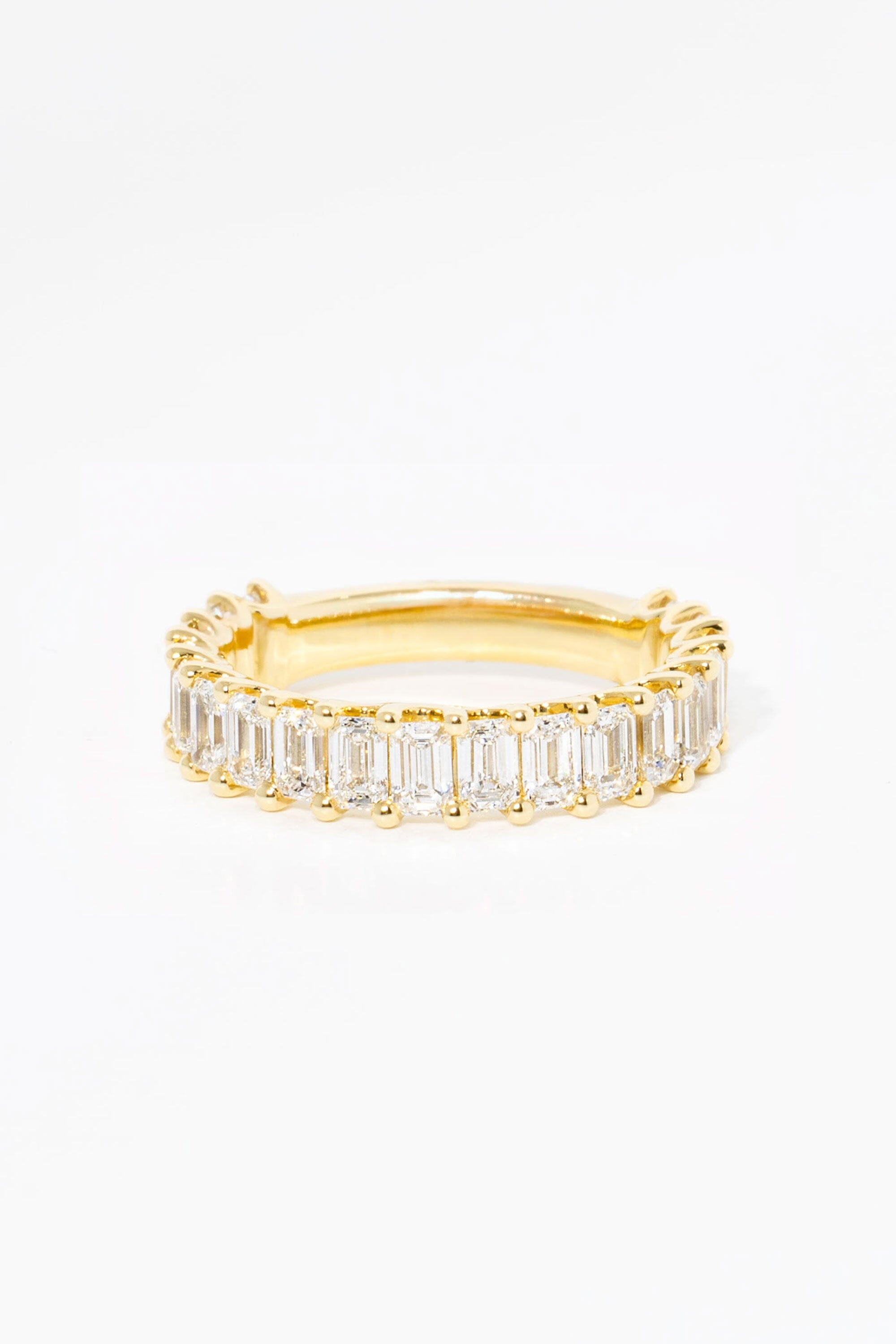 3.5mm Mini Emerald Lab Diamond Band Rings Princess Bride Diamonds