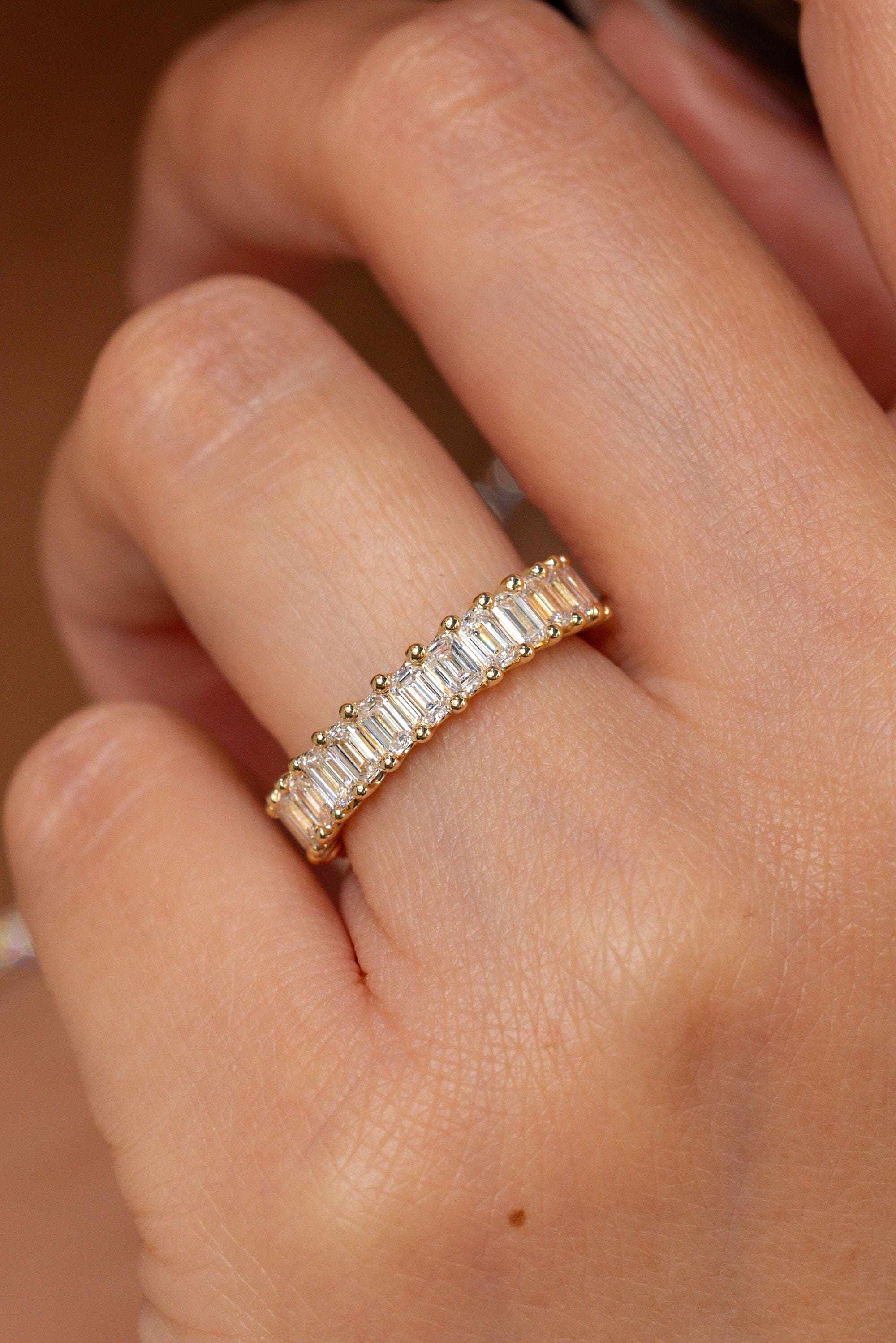 3.5mm North-South Emerald Diamond Ring Rings Princess Bride Diamonds