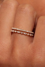 3.6mm Tori Double Band Rings Princess Bride Diamonds