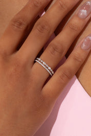 3.6mm Tori Double Band Rings Princess Bride Diamonds