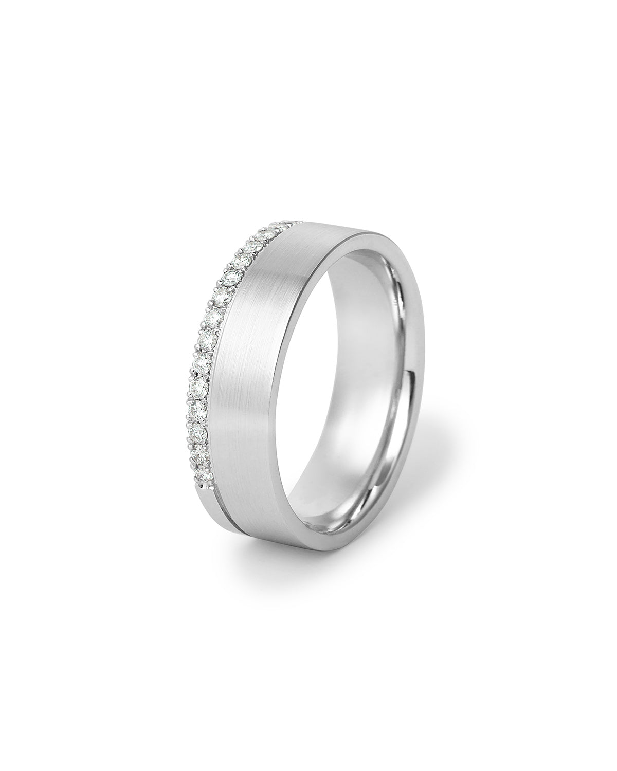 7mm Satin Center Diamond Edge