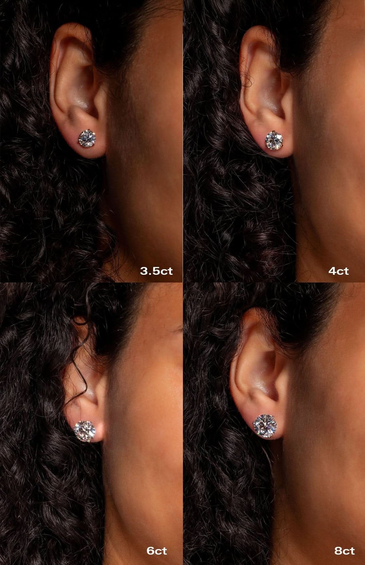 3ct Core Round Lab Diamond Martini Studs - PBD Earrings
