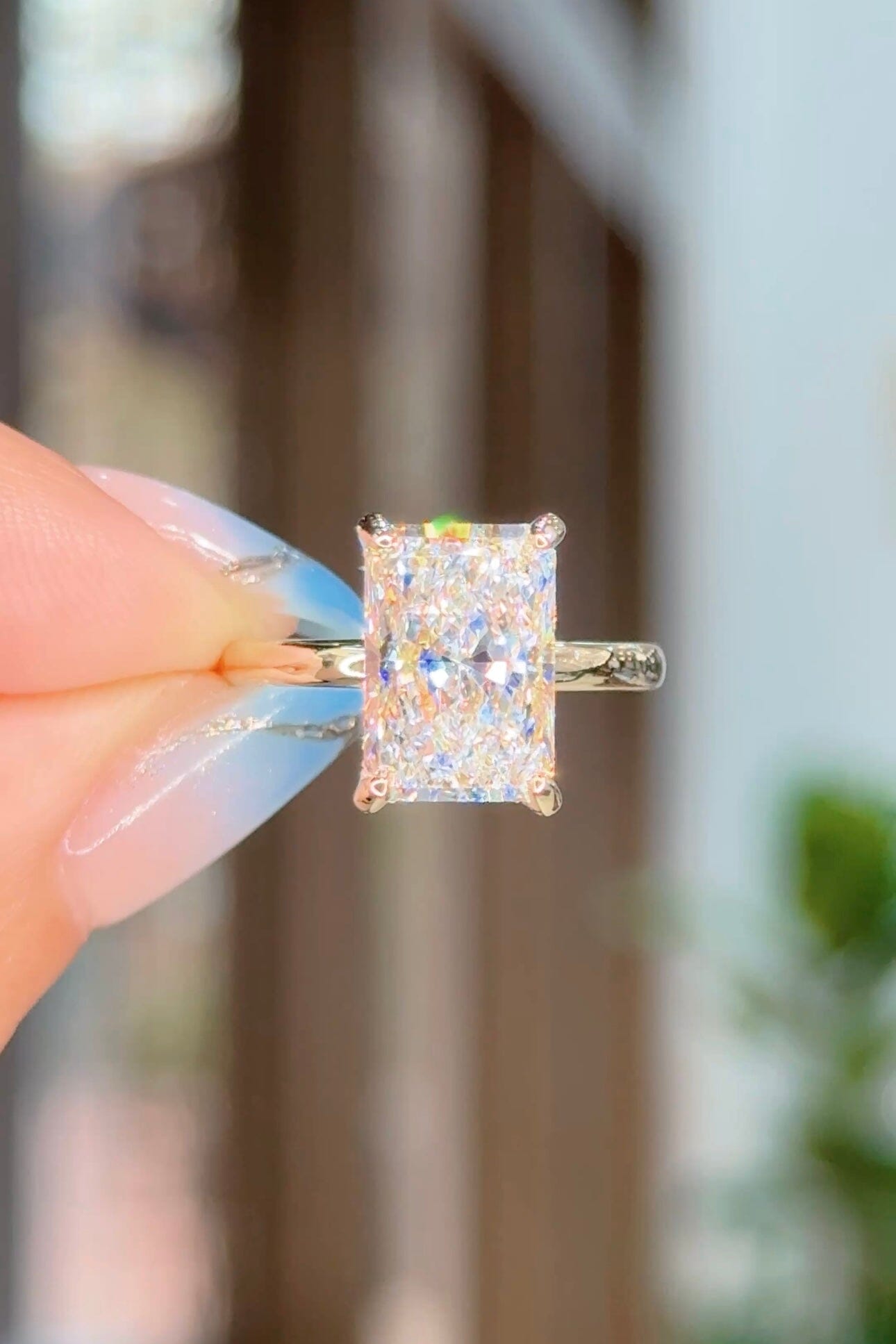 4.03ct D-VS1 Radiant Lab Diamond Kayla Engagement Rings Princess Bride Diamonds