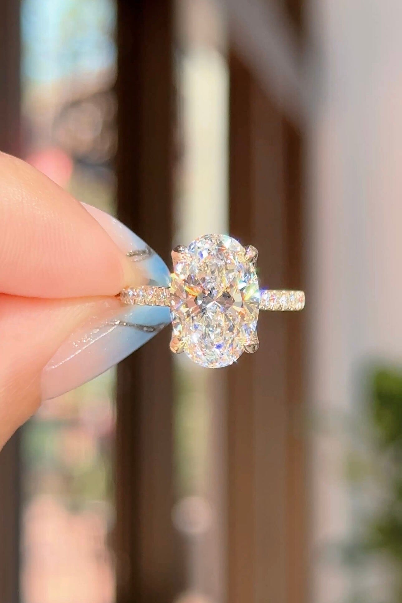 4.04ct D-VS1 Oval Lab Diamond Isabela Engagement Rings Princess Bride Diamonds