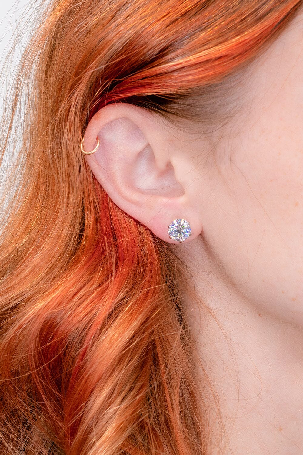 4.08ct D VS1 Round Lab Diamond Caraline Studs 14k White Gold Earrings Princess Bride Diamonds