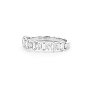 4.2mm Baguette & Round Floating Diamond Band Rings Princess Bride Diamonds