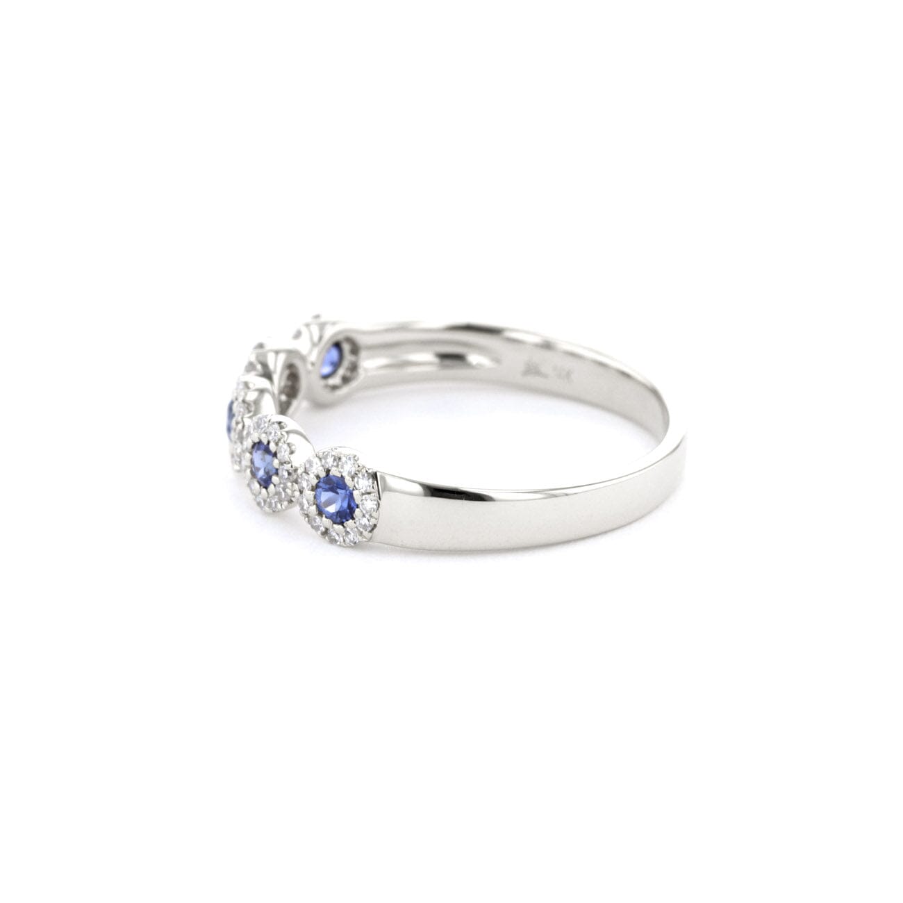4.4mm Alexis 5-Stone Halo Sapphire Ring Rings Princess Bride Diamonds