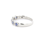 4.4mm Alexis 5-Stone Halo Sapphire Ring Rings Princess Bride Diamonds