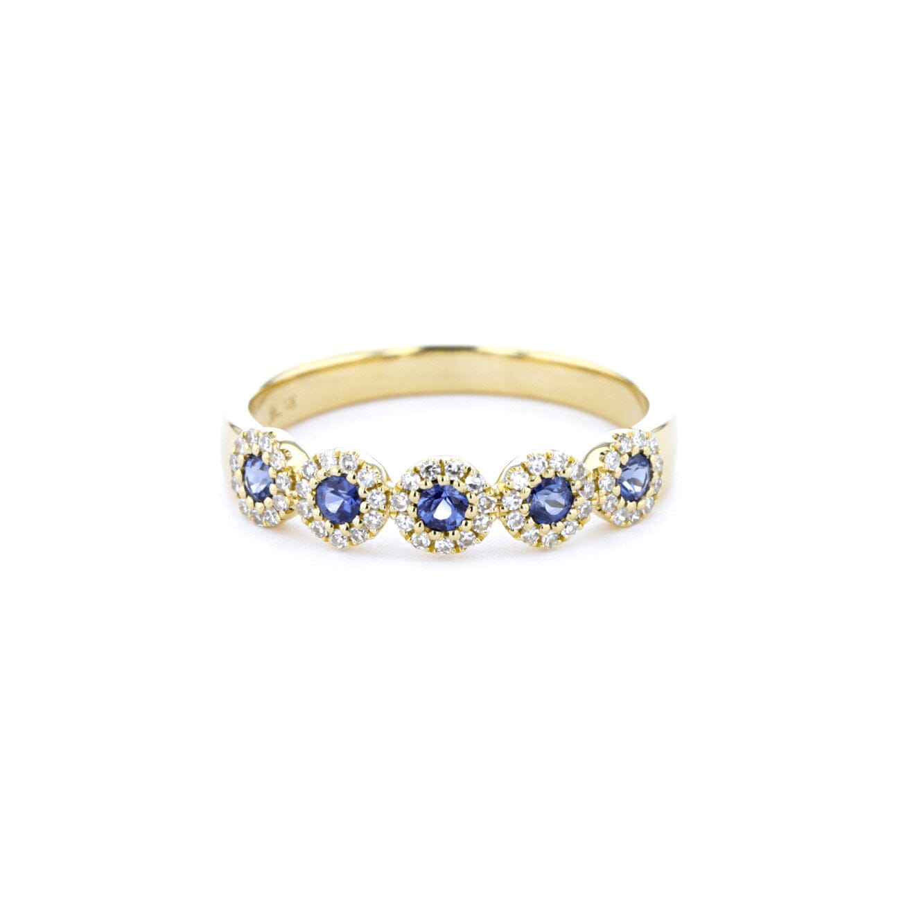 4.4mm Alexis 5-Stone Halo Sapphire Ring Rings Princess Bride Diamonds
