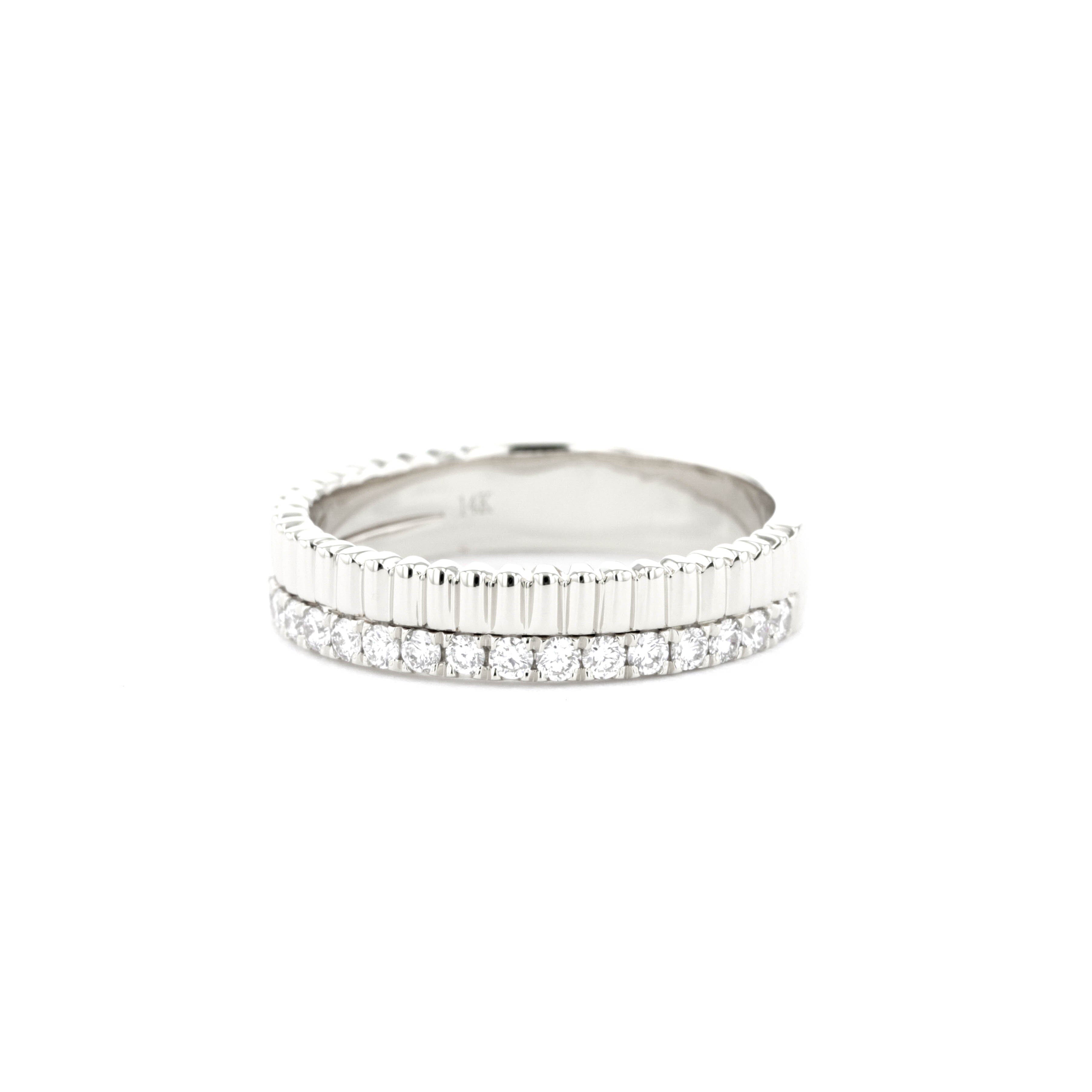 4.4mm Bandolier Double Band Rings Princess Bride Diamonds