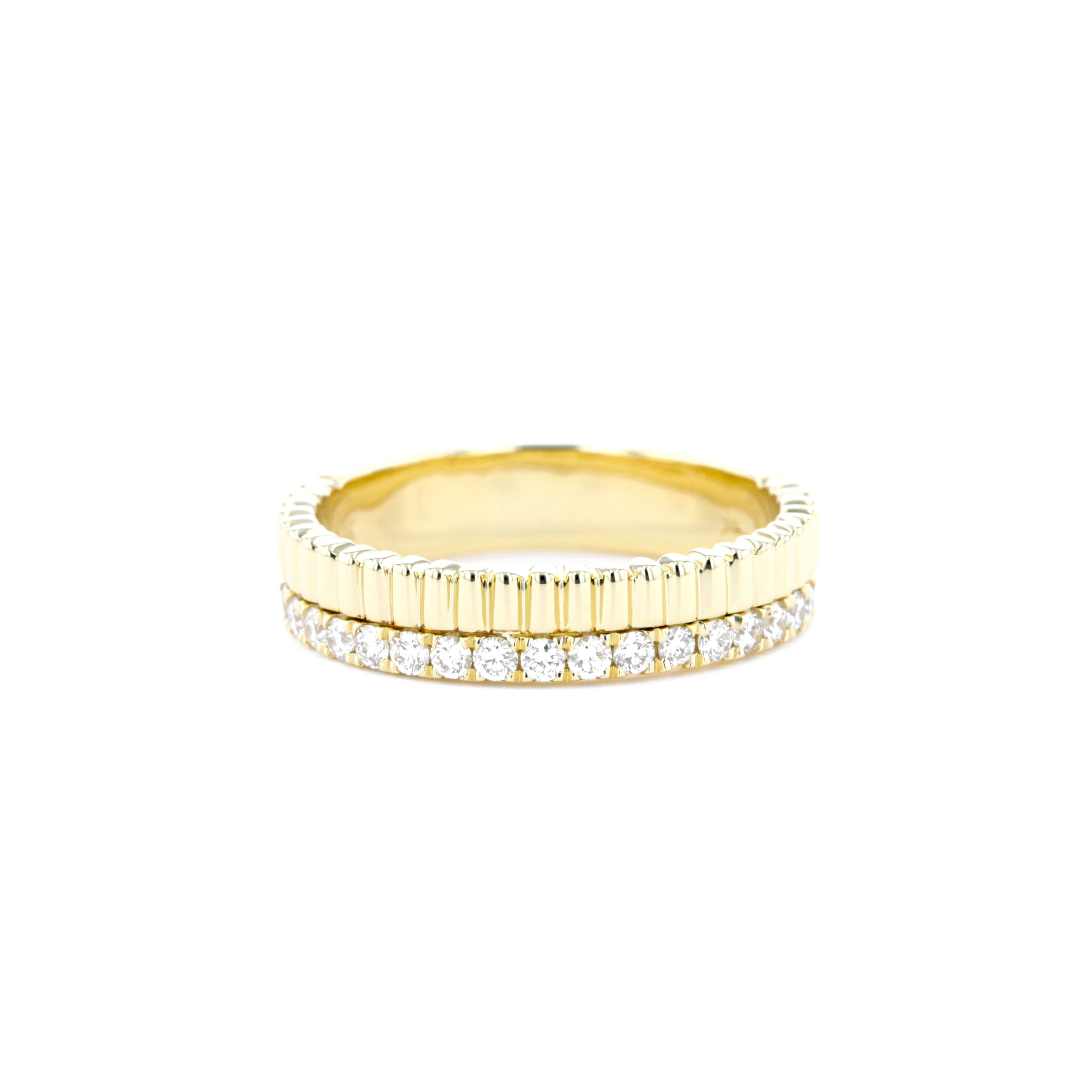 4.4mm Bandolier Double Band Rings Princess Bride Diamonds