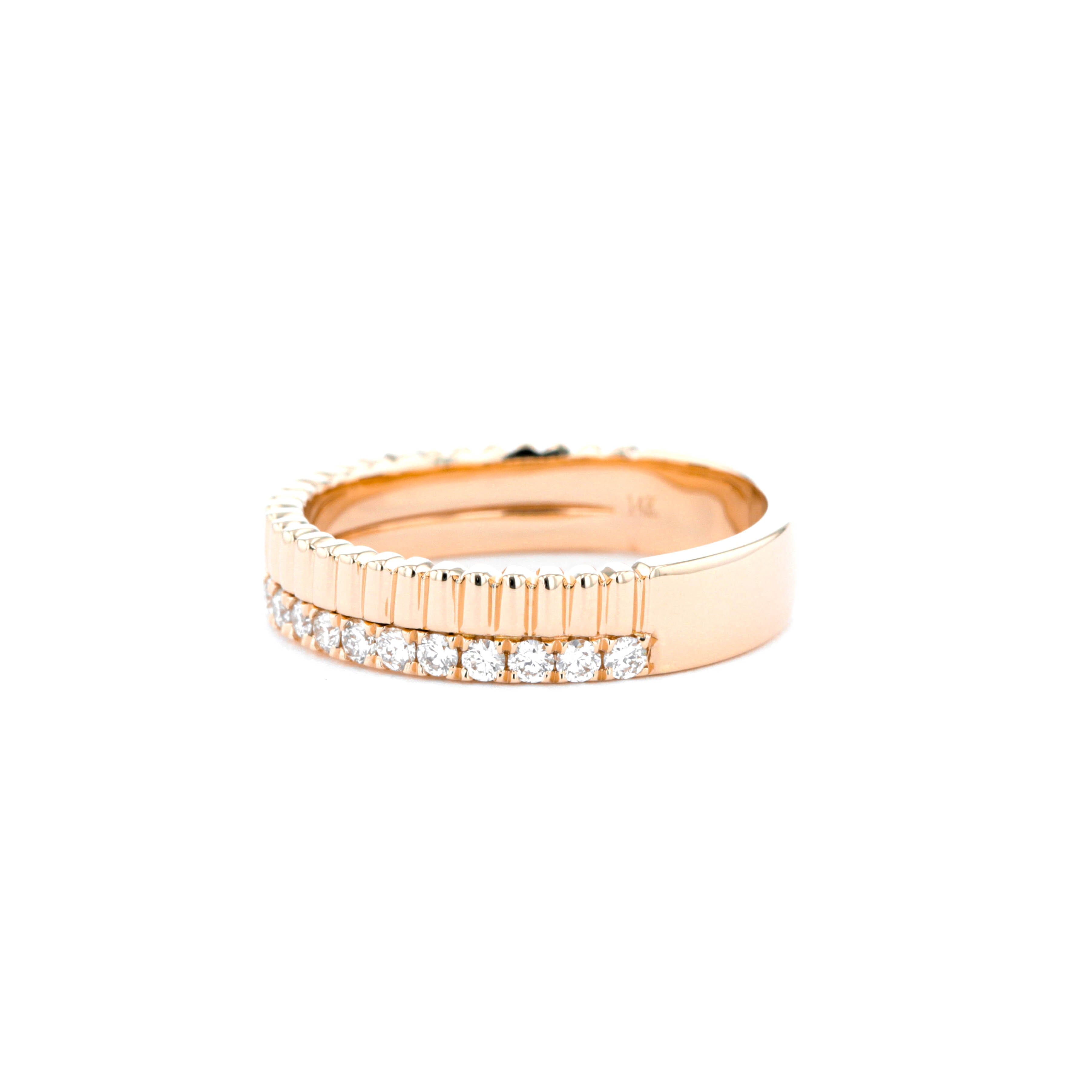 4.4mm Bandolier Double Band Rings Princess Bride Diamonds