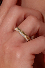 4.4mm Bandolier Double Band Rings Princess Bride Diamonds