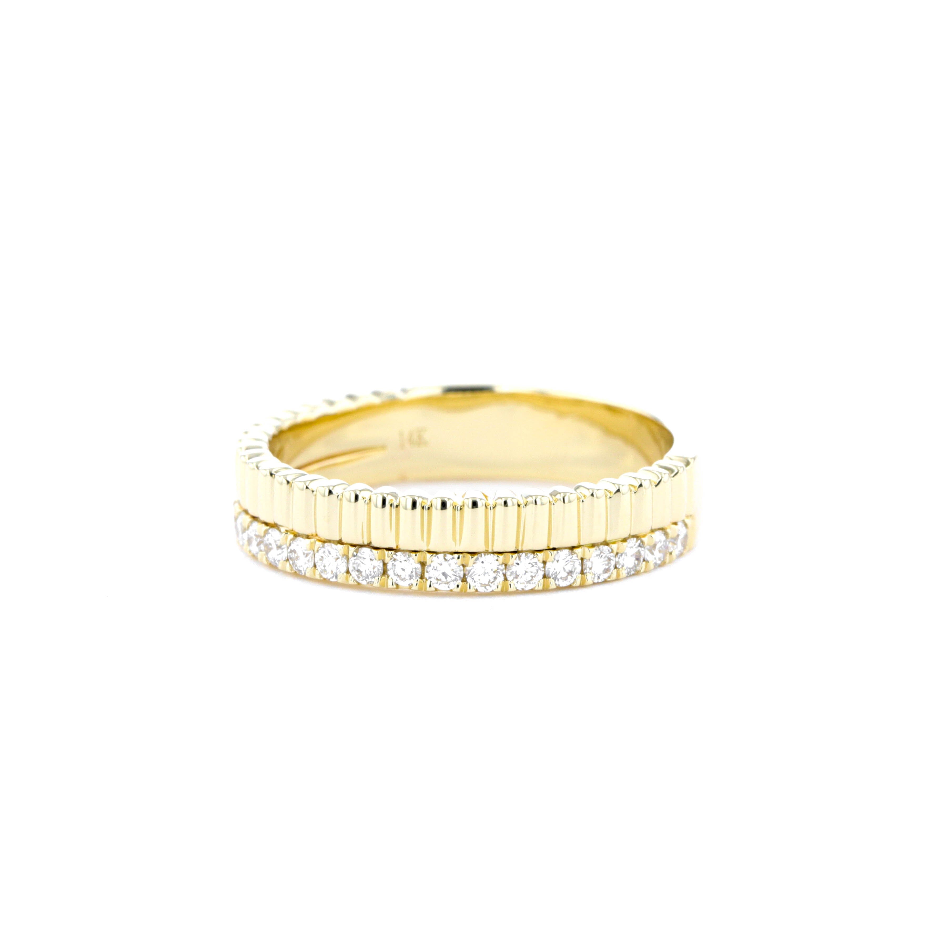 4.4mm Bandolier Double Band Rings Princess Bride Diamonds
