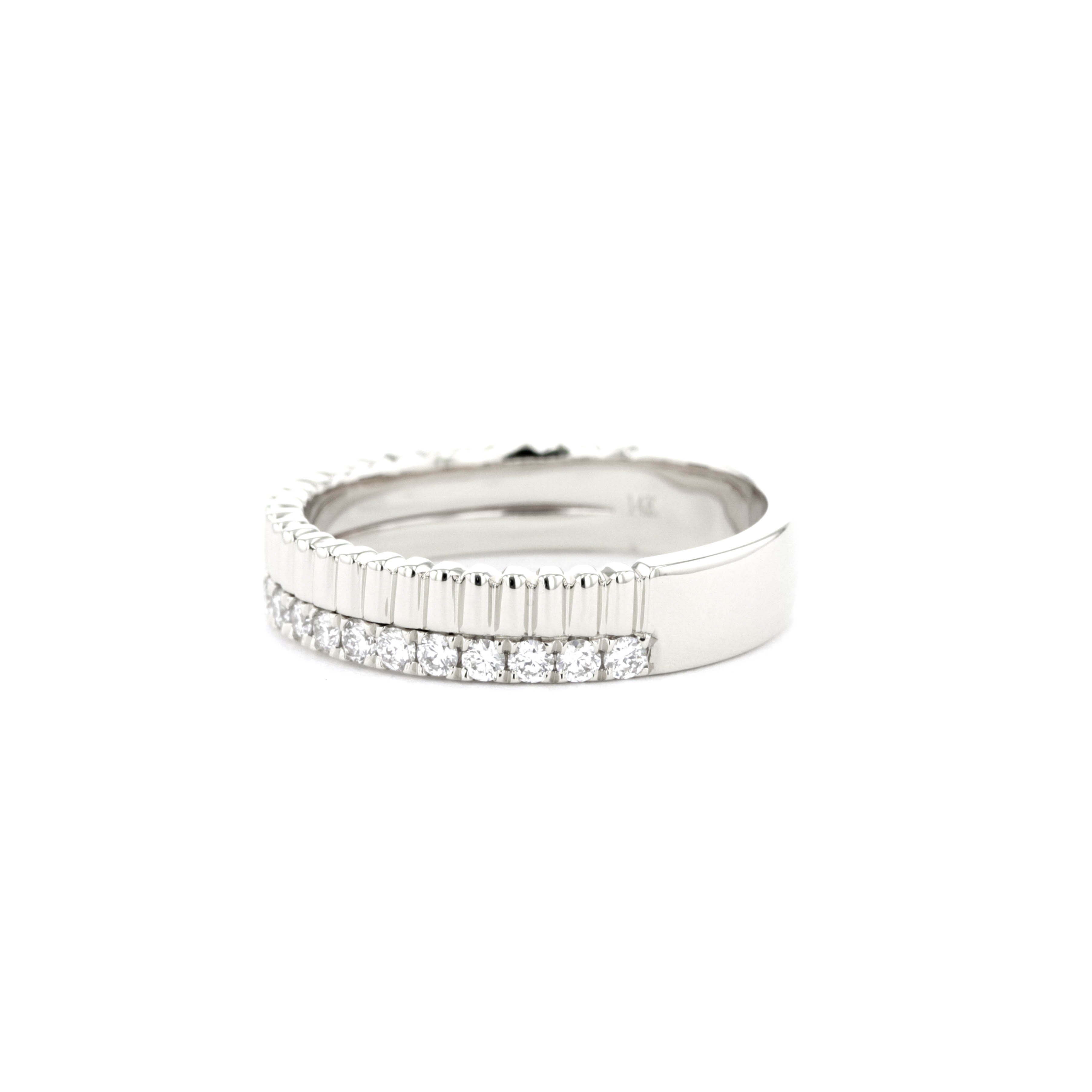 4.4mm Bandolier Double Band Rings Princess Bride Diamonds