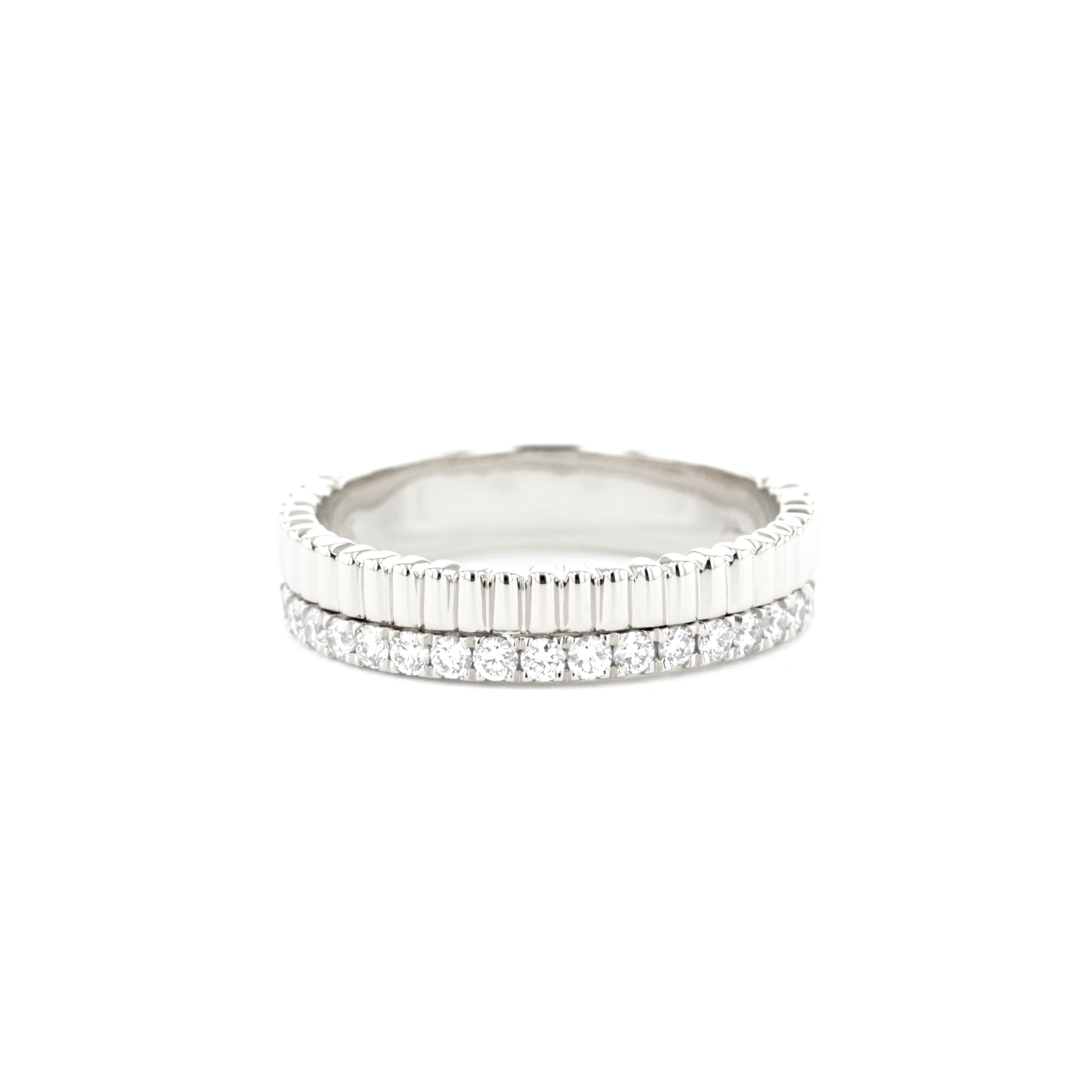 4.4mm Bandolier Double Band Rings Princess Bride Diamonds