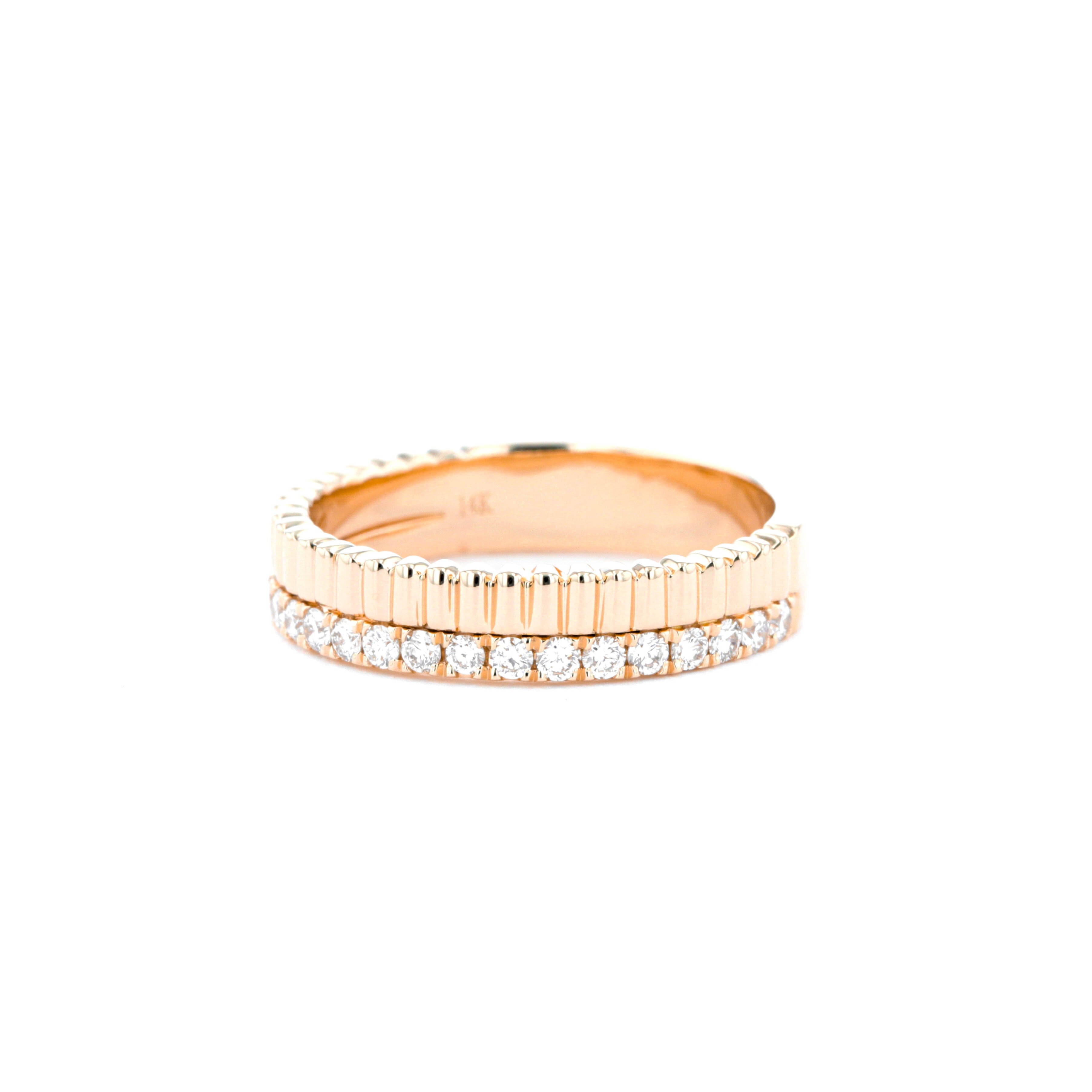 4.4mm Bandolier Double Band Rings Princess Bride Diamonds