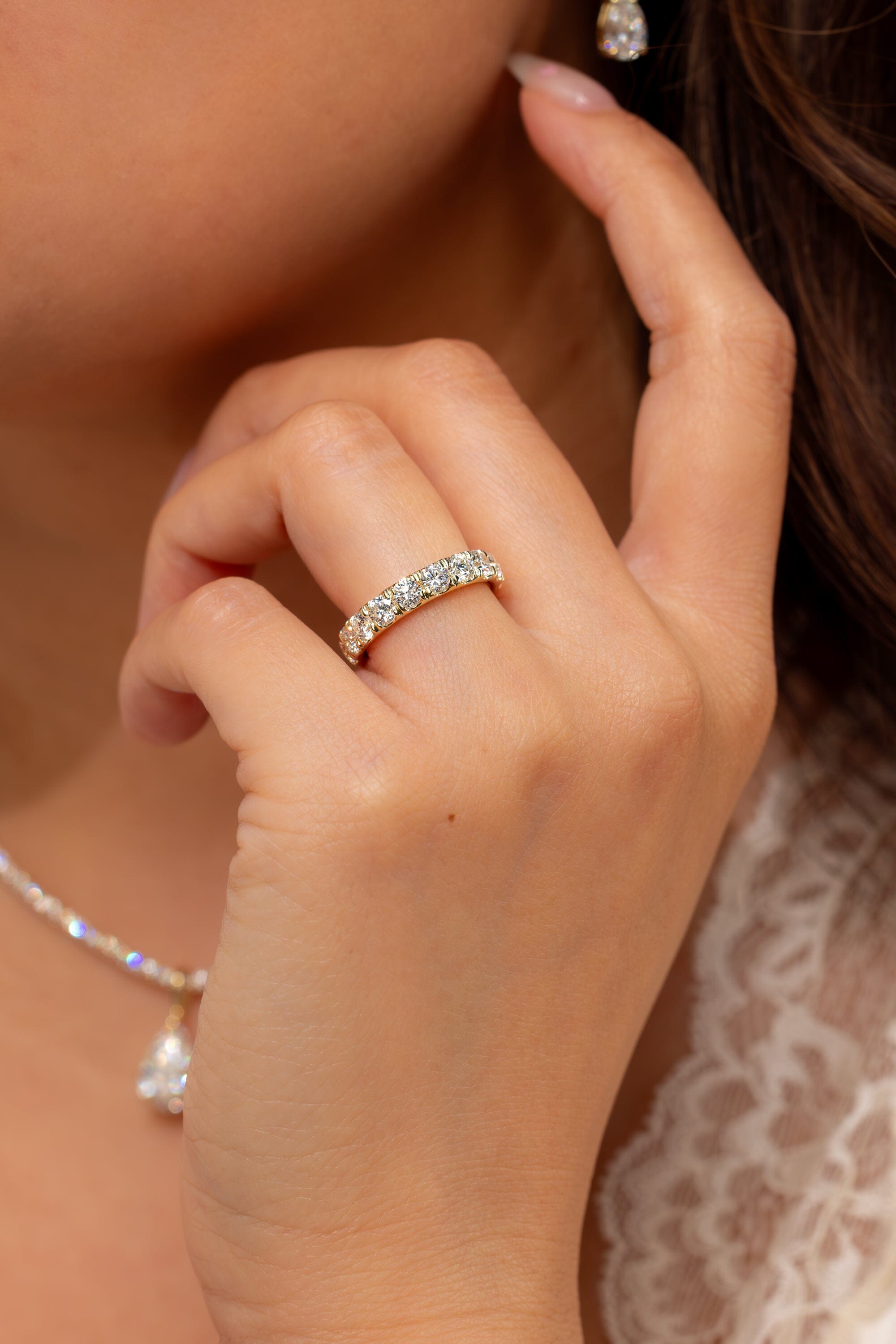 4mm Core Pavé Lab Diamond Ring Rings Princess Bride Diamonds