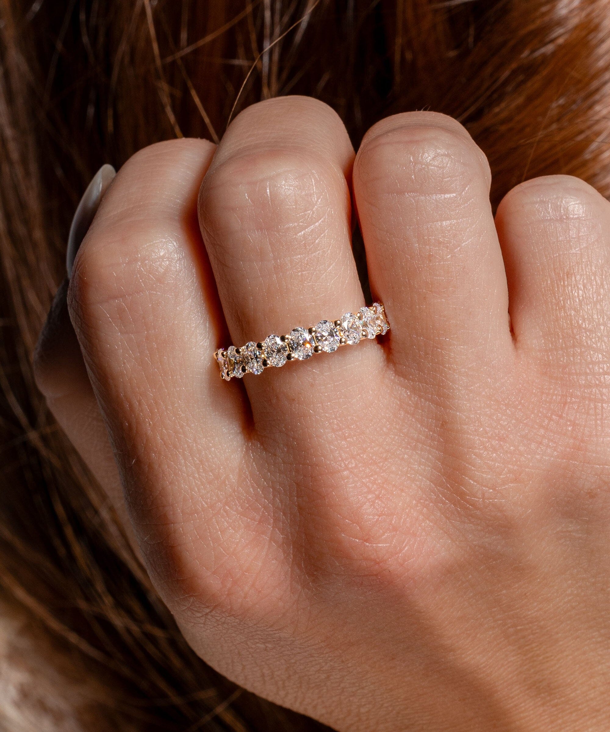 4mm Oval Lab Diamond Band Rings Princess Bride Diamonds