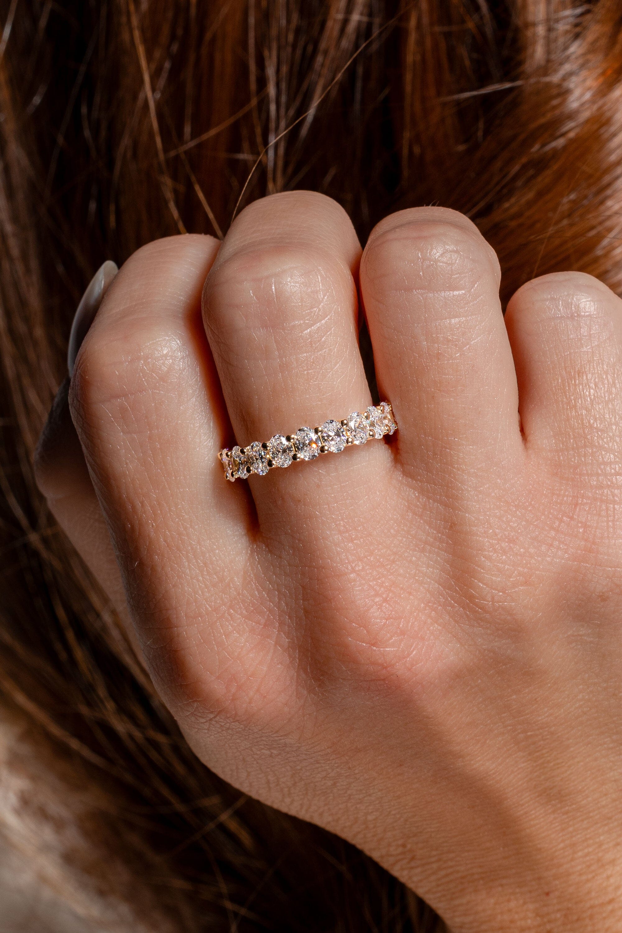 4mm Oval Lab Diamond Band Rings Princess Bride Diamonds